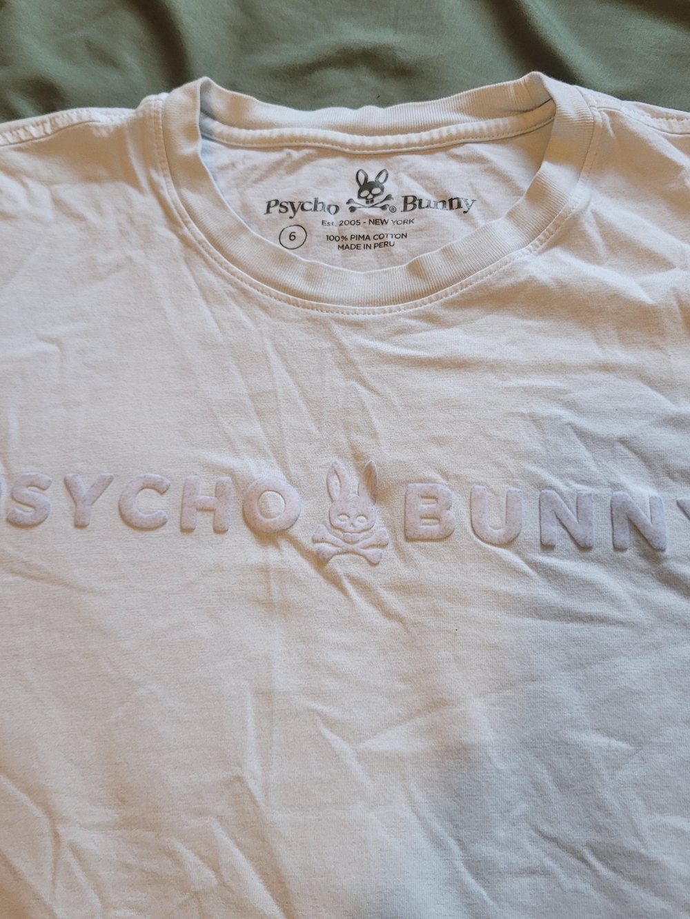 Psycho Bunny Embossed Logo Tee in White